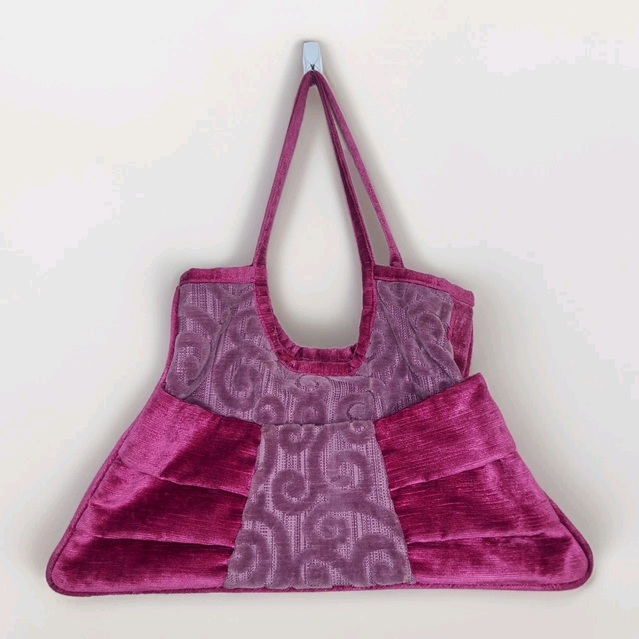 Offhand Designs Knitting Project Bag Carpet Bag Purple Pink Swirl Design Rare